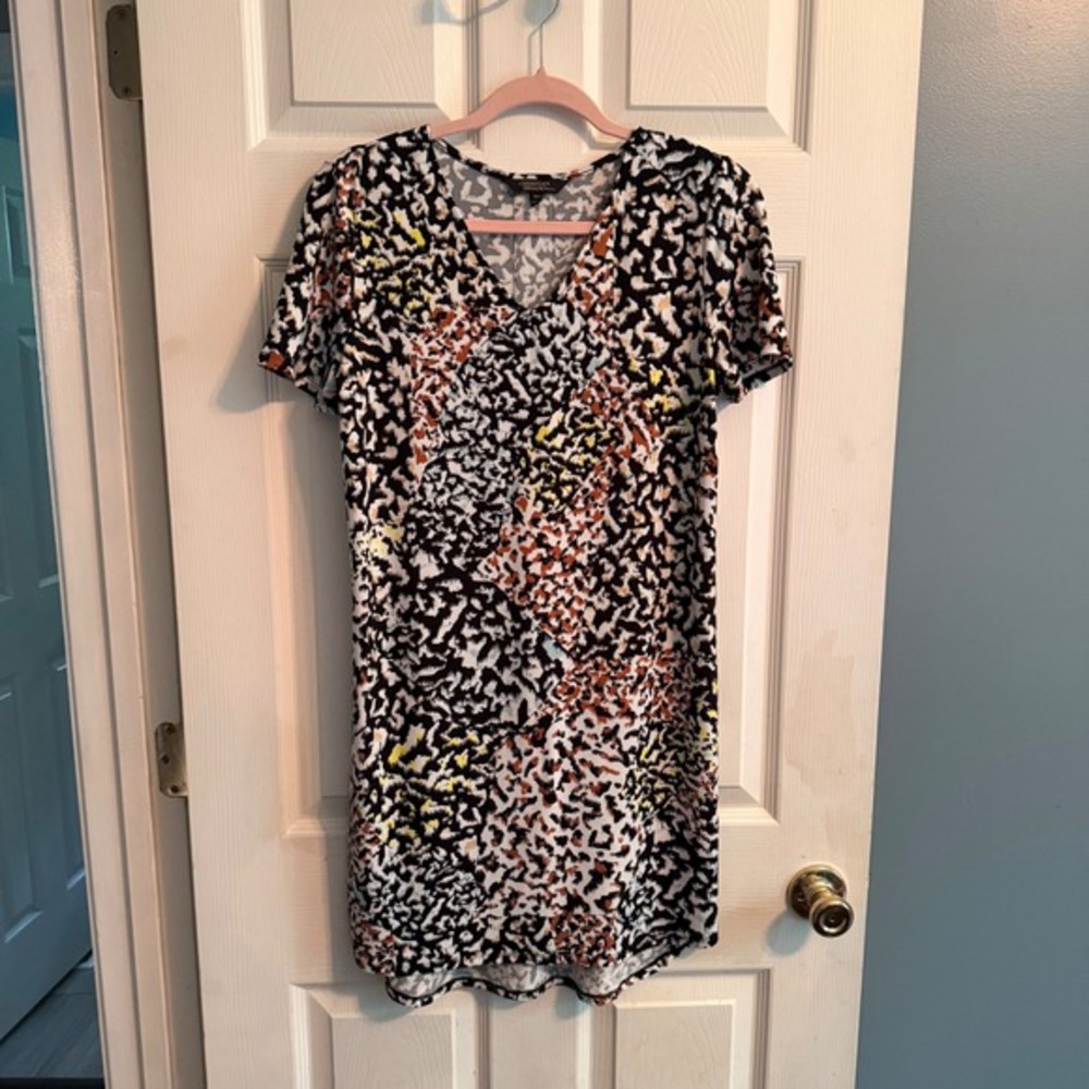 Christian Siriano New York Animal Print V Neck Casual Dress Size‎ Small
